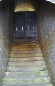 The stairway from the water batter outside the fort